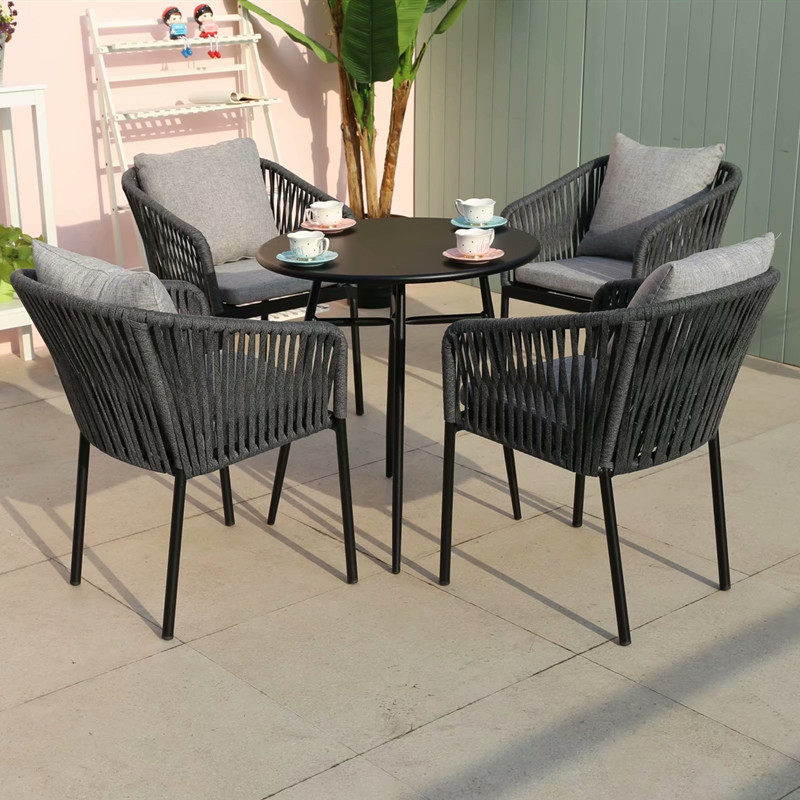 Outdoor vine chair minimal seat weaving rope with three or five pieces outdoor leisure furniture garden modern courtyard