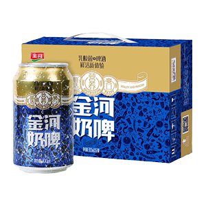 【金河】易拉罐箱装奶啤300ml*6罐
