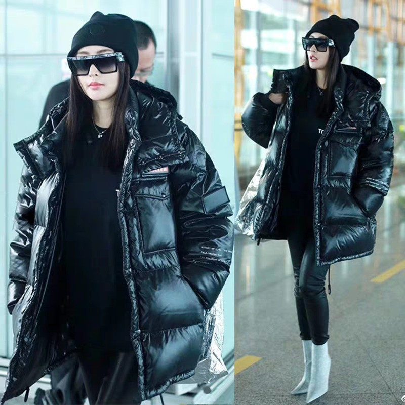 M family winter male and female co-stars Zhang Heaven love Song Qian with the same loose and warm thickened white goose down down jacket jacket 