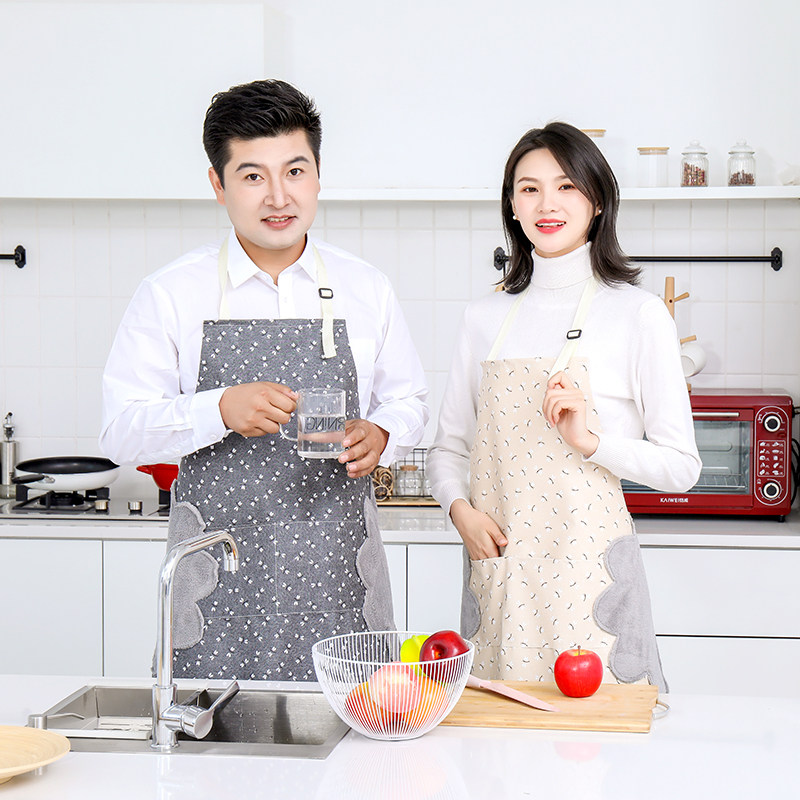 Dragonfly apron Korean version waterproof oilproof home cooking cover can wipe hands