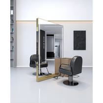 Internet celebrity double-sided barber shop mirror hair salon mirror hair cutting mirror with light single-sided floor mirror trendy shop hair salon special