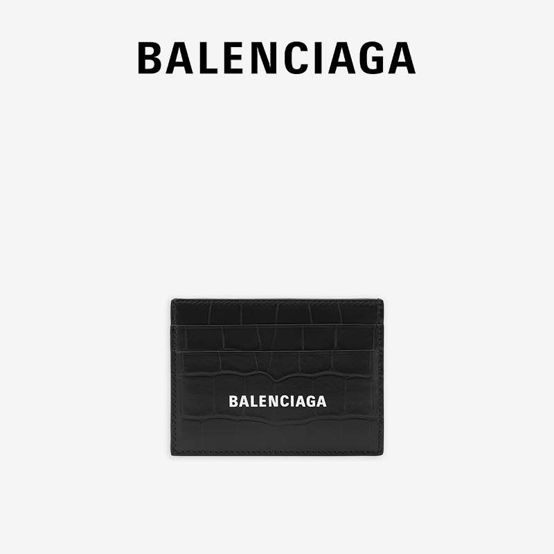 BALenciaga Paris Shijia CASH men's bull leather brand printed fashion casual card holder