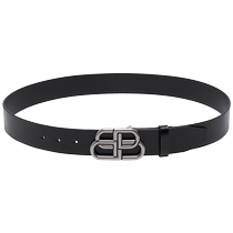 (Exclusive interest-free) BALENCIAGA Balenciaga BB mens metal brand logo cow leather belt