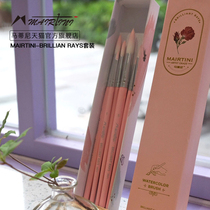 Martini Mairtini Light Series Watercolor Pen BR-WC006 Pink Set Hook Line Pen Water Chalk Painting Pen Watercolor Brush 6 Set Pink Gift Box
