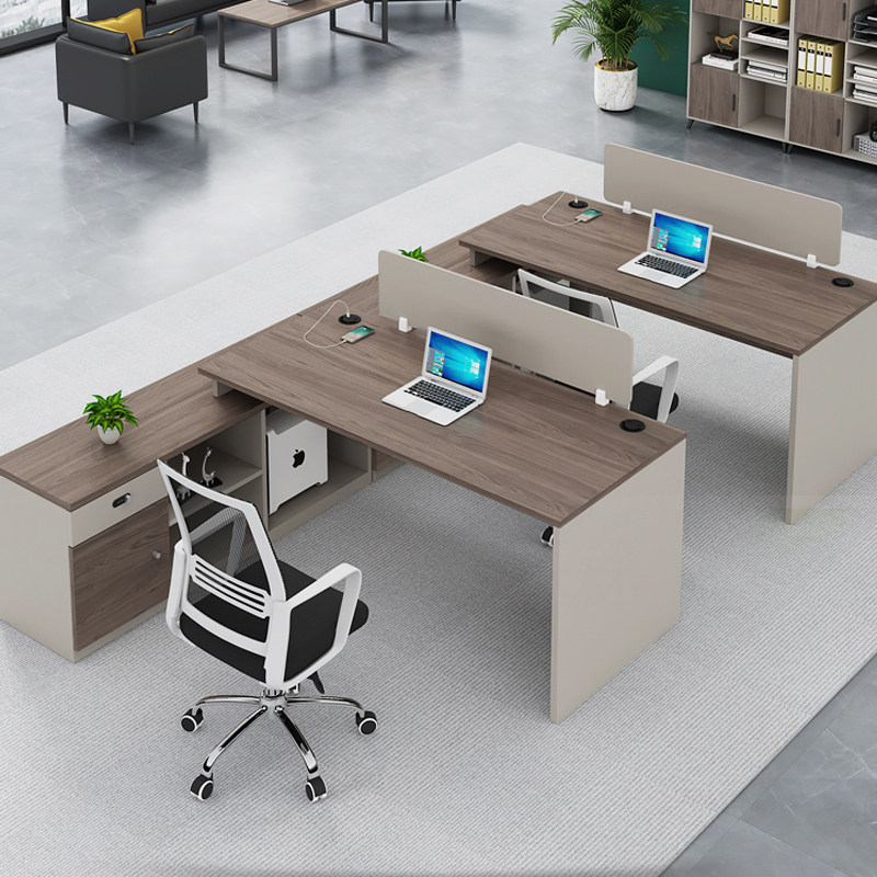 Staff position screen office desk minimal modern 46 double computer card seat work financial table and chair combination