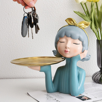 Morden Times Teenage Girl Fruit Pan Decorative Swing Piece Nordic Living Room Genguan Tea Table Key Snack Tray Containing Furnishing
