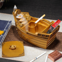 Creative Office Atmospheric back-back incense ashtray Home Living room personality trend with cover upscale large smoke cylinder swing piece