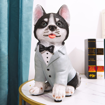 Creative Cute Haschic Cartoon Dog Floor Deposit Money Pot Adult Super-Capacity Child Savings Pot Resin Pendulum
