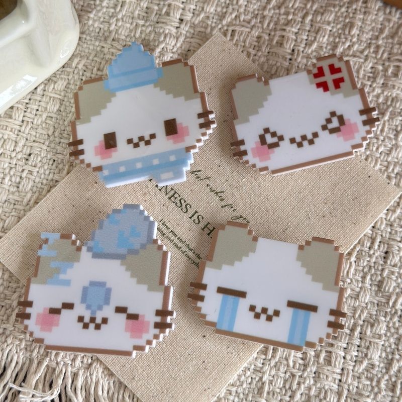 Cute Pixel Mosaic Duckbill Clip, Sweet Girly Heart, Funny Expression Cat Hairpin, Headwear, Student Hairpin Cute Pixel Mosaic Duckbill Clip, Sweet Girly Heart, Funny Expression Cat Hairpin, Headwear, Student Hairpin
