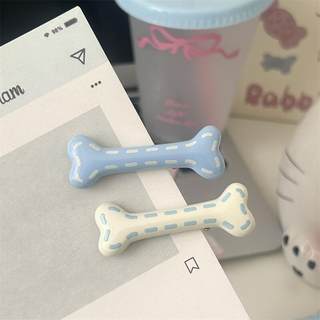 奶油蓝虚线骨头发夹刘海侧边夹甜美百搭少女心发卡百搭学生发饰女