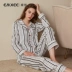 Menxi nhẹ sang trọng phụ nữ mang thai đồ ngủ quần áo giam giữ mùa xuân và mùa hè cotton tinh khiết cho con bú sau sinh mùa xuân và mùa thu cho con bú phù hợp với phụ nữ dịch vụ tại nhà - Giải trí mặc / Mum mặc