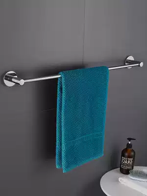 Makeup room towel bar single rod 304 stainless steel towel rack non-perforated bathroom wall hanging rack bath towel rack
