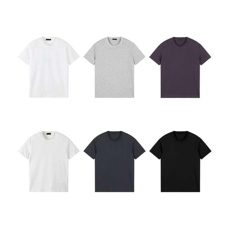 〔 Plus No Logo 〕 "Pure Cotton Short-Sleeve T-Shirt with Structured Shoulders, Regular Fit, One-Punch Design T-Shirt 〔 Plus No Logo 〕 "Pure Cotton Short-Sleeve T-Shirt with Structured Shoulders, Regular Fit, One-Punch Design T-Shirt