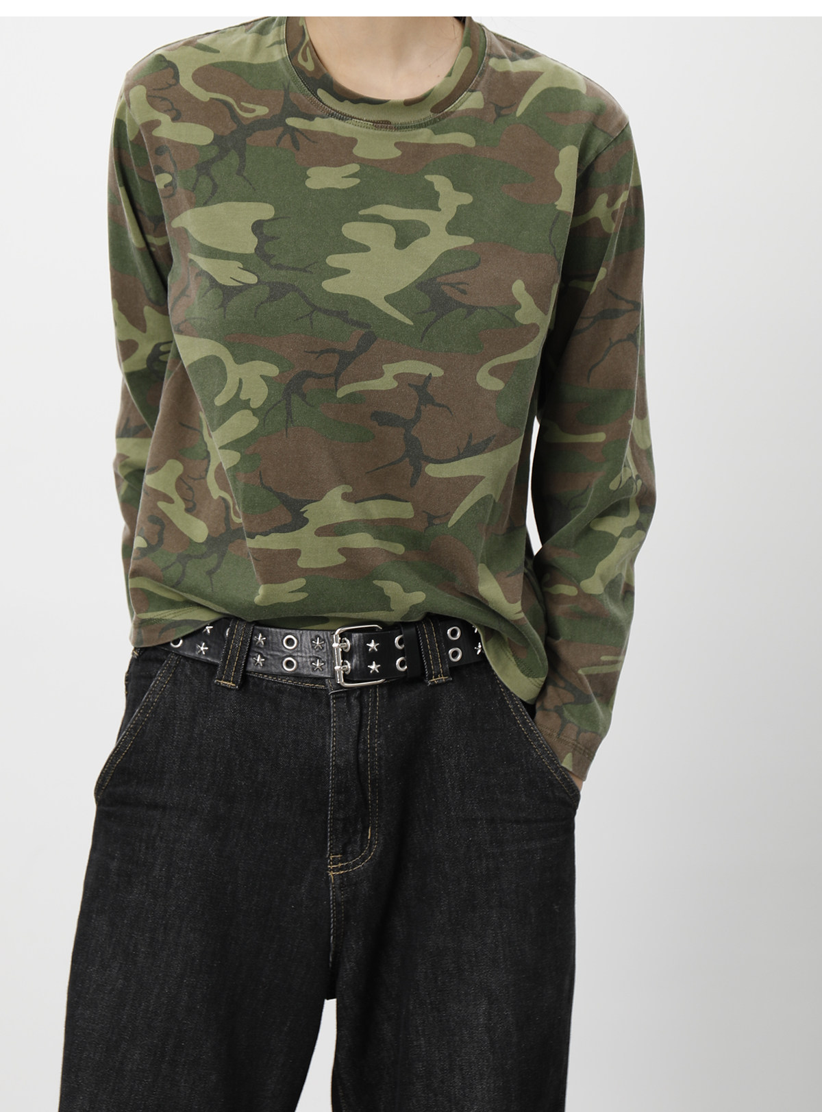PLUS NO LOGO Washed Camo Long-Sleeve Tee