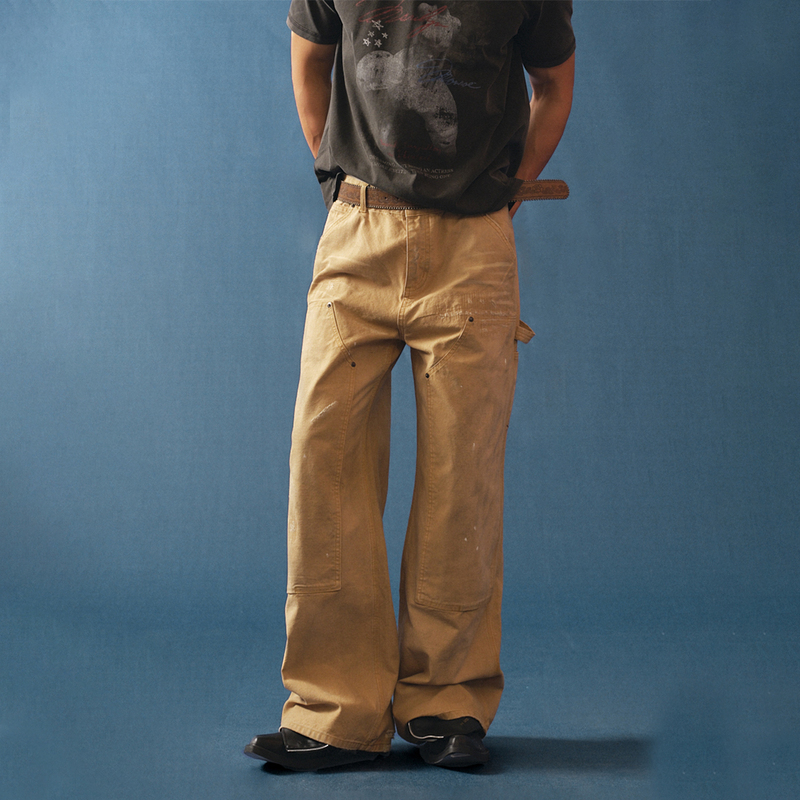 Plus No Logo【Ooo|Second Anniversary Limited Edition】 Splatter Paint Dirty-Dye Canvas Lumberjack Work Pants Distressed Plus No Logo【Ooo|Second Anniversary Limited Edition】 Splatter Paint Dirty-Dye Canvas Lumberjack Work Pants Distressed