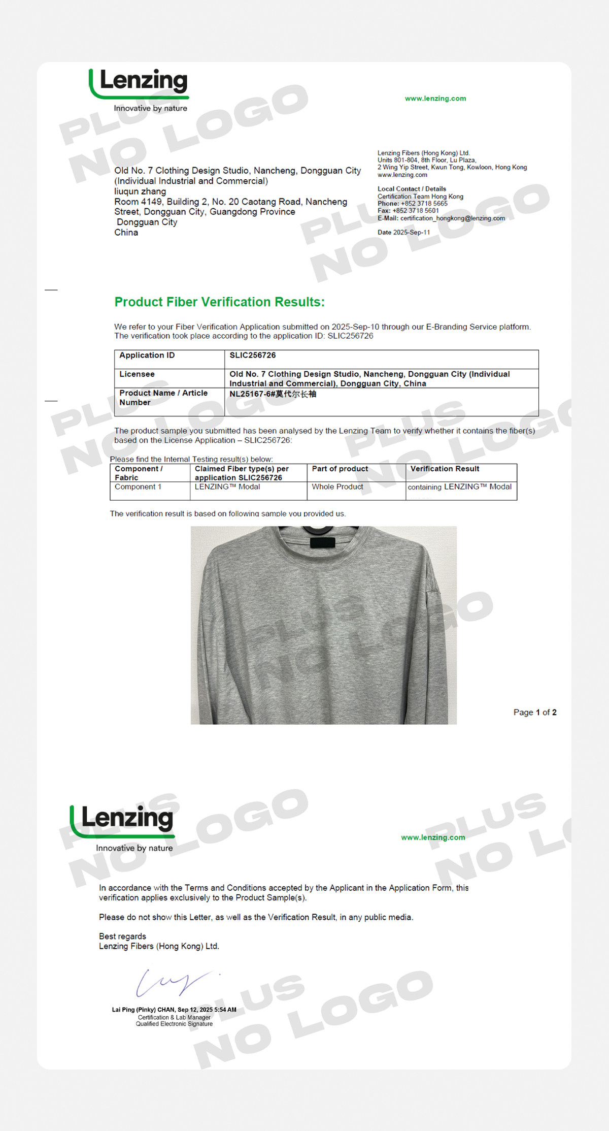PLUS NO LOGO Tencel Modal Breathable Relaxed Long-Sleeve Tee