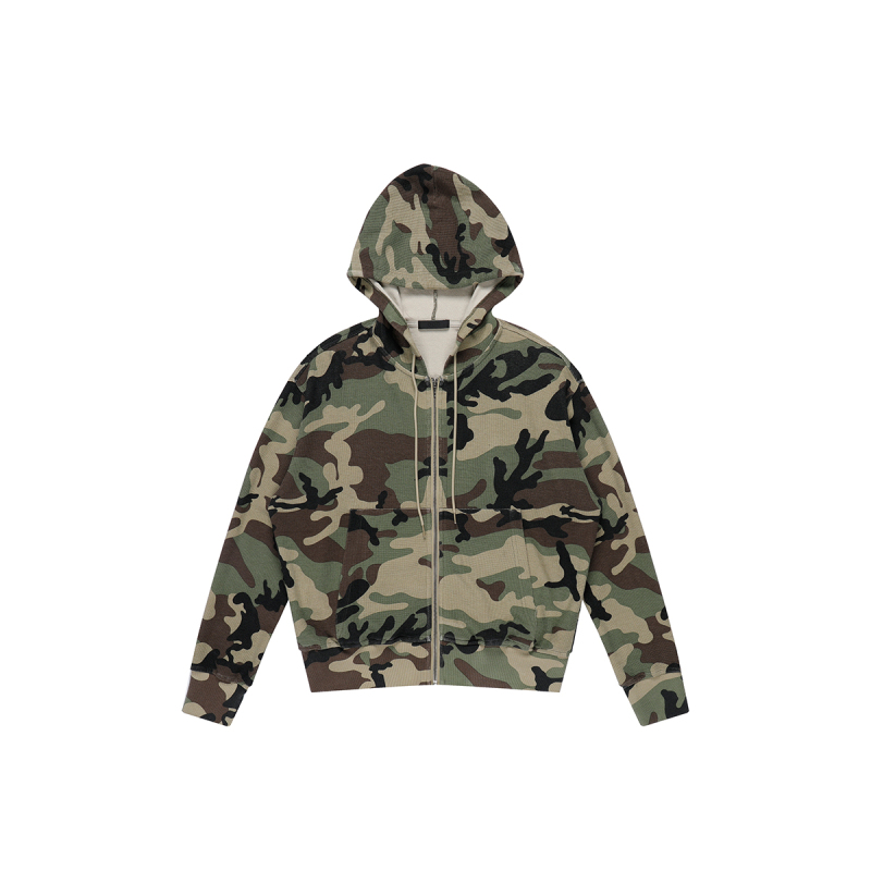 〔 Plus No Logo 〕26Aw「Waffle Camouflage Jacket」Boxy Relaxed Zip-Up Hoodie 〔 Plus No Logo 〕26Aw「Waffle Camouflage Jacket」Boxy Relaxed Zip-Up Hoodie