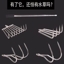 Stainless steel 2 teeth 3 teeth hook catch fish crochet hook fisher fishing gear pickpocketing fish with fishing harrowing water alga new
