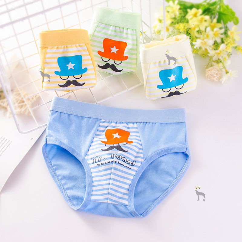 2 4 chàng trai trẻ em đồ lót 95cotton bé nhỏ học sinh trung học trẻ em phẳng tam giác bốn-góc quần short.