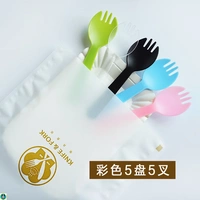 Цветная ложка вилка 5 тарелок 5 вилка