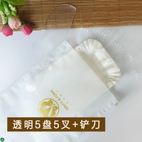 Прозрачная ложка вилка 5 пластин 5 вилка+лопата