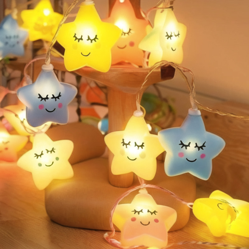 Stars Clouds small festoons Bedroom lights Children's tent light room Birthday Hanging Lantern Festival String Light Ambience Lights-Taobao