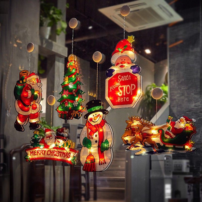 Christmas Decorations Scene Arrangement Dress Up Creativity Small Hanging Decoration Christmas Tree Door Hanging Shop Window Luminous Light Pendant-Taobao