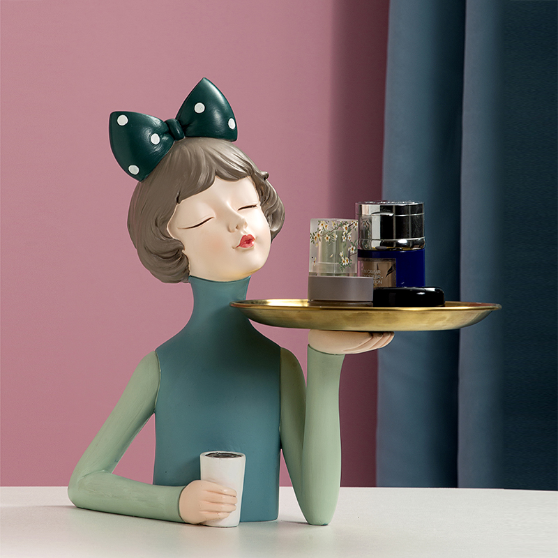 Light luxury entrance key storage ornaments TV cabinet wine cabinet home decoration entry shoe cabinet key tray