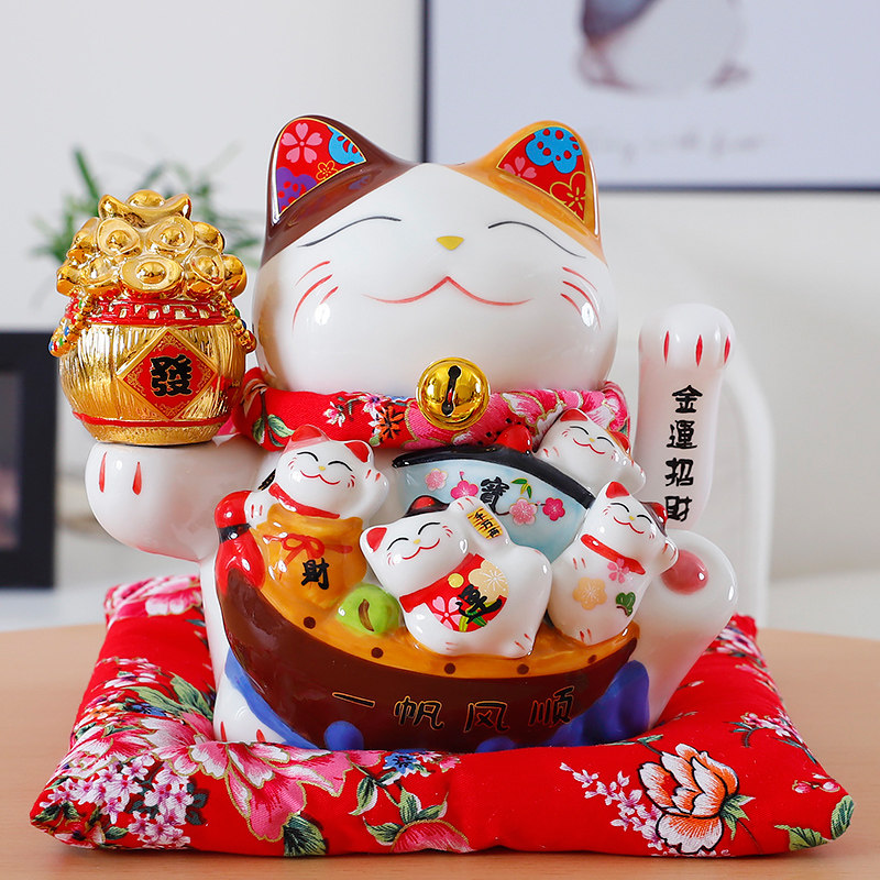 Shaking hand beckoning cat ornaments Open automatic beckoning size shop cashier counter home living room decoration gift