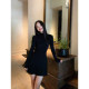 Slim-fitting turtleneck woolen dress