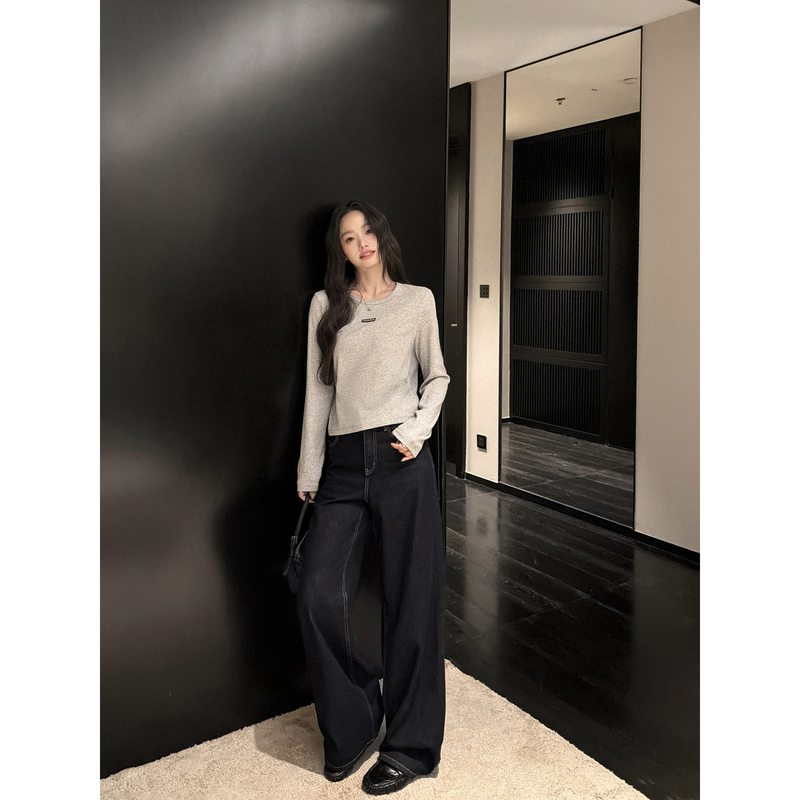 Pusuemde Relaxed Everyday Mid-Low Waist Wide-Leg Jeans for Women, Vintage Original Color Loose Casual Floor-Length Pants Pusuemde Relaxed Everyday Mid-Low Waist Wide-Leg Jeans for Women, Vintage Original Color Loose Casual Floor-Length Pants