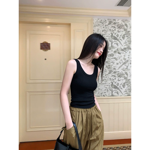 pusumede Трикотажная майка топ, приталенная футболка без рукавов