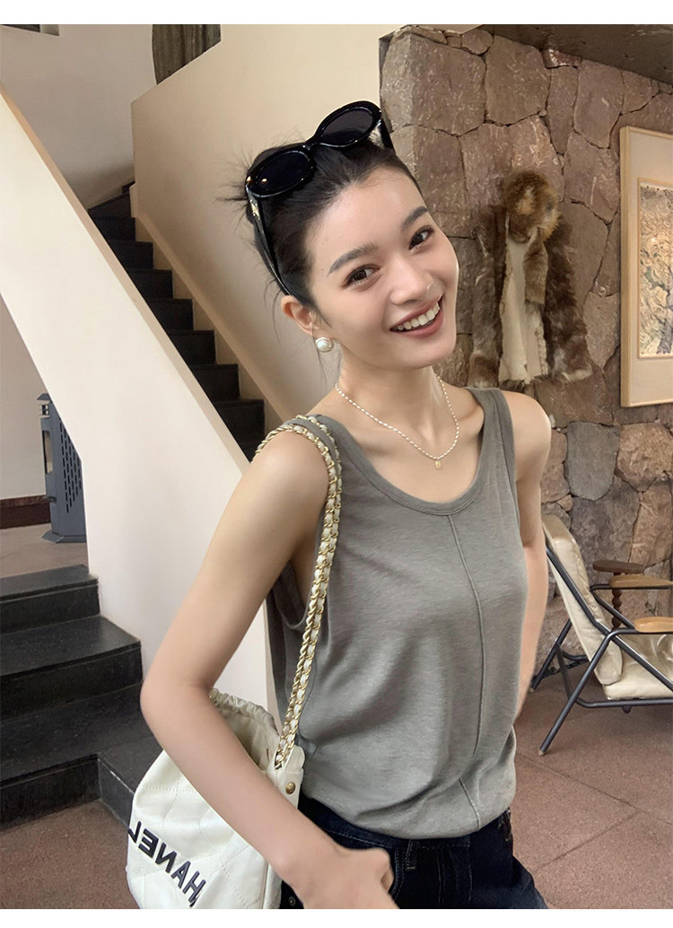 Топы/майки pusumede 复古性感露背吊带背心女夏季外穿宽松慵懒休闲无袖上衣