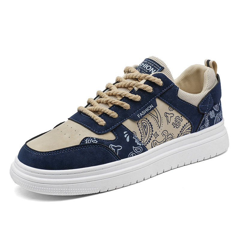 2025 New Summer Men's Shoes Paisley Pattern Breathable Canvas Sports Casual Sneakers Low-Top Versatile Trendy Shoes