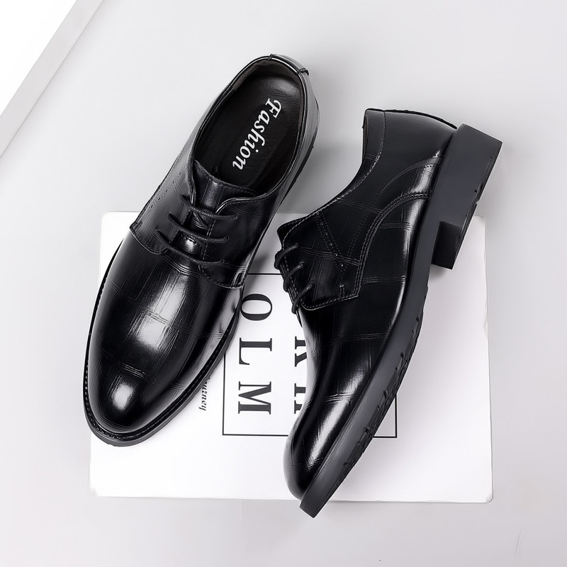 Winter Suit Leather Shoes for Men, Business Formal Wear, Genuine Leather, Soft Sole, British Style, Soft Leather, Casual Wedding Groom Derby Shoes