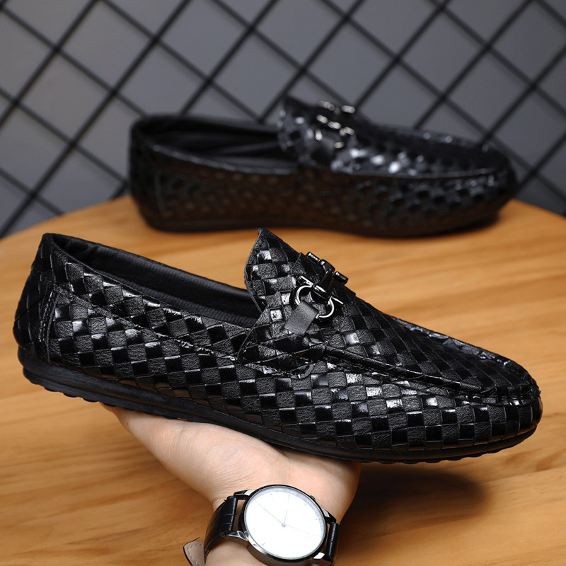 Winter Breathable Loafers for Men, Slip-On British Casual Leather Shoes, Soft-Soled Versatile Loafers for Young People