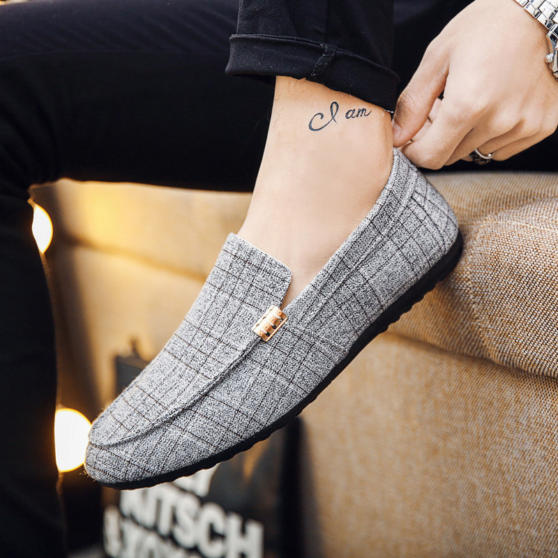 Winter Loafers for Men, Versatile Casual Canvas Work Shoes, Slip-On Trendy Korean Style Old Beijing Cloth Shoes
