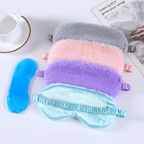 Cute bunny simulated silk eye mask for sleeping special aviation breathable light-blocking ice pack hot and cold compress skin-friendly plush eye mask