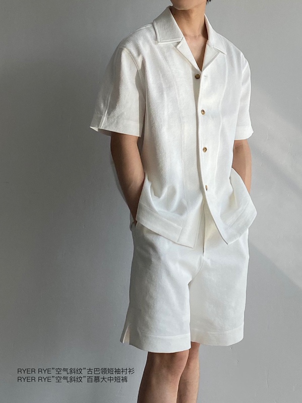Airtwill｜Cuban Collar Short-Sleeve Shirt Ryerye｜Air Twill C03