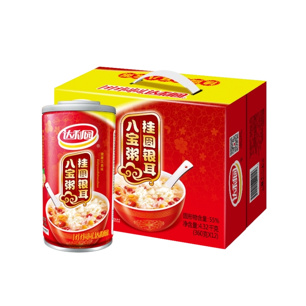 Dali Garden Babao porridge Longan silver fungus porridge 360g*12 cans Breakfast hunger fast food Instant food New Year gifts