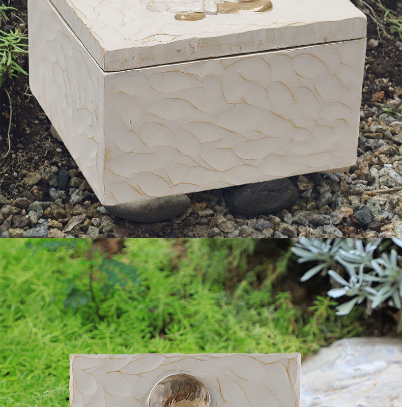 Урна для праха 新品树脂动物宠物骨灰盒天使狗狗猫咪纪念火化通用殡葬棺材盒 German/only banquet