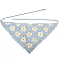 Цветы синего риса [маленький треугольный шарф с ромашками]