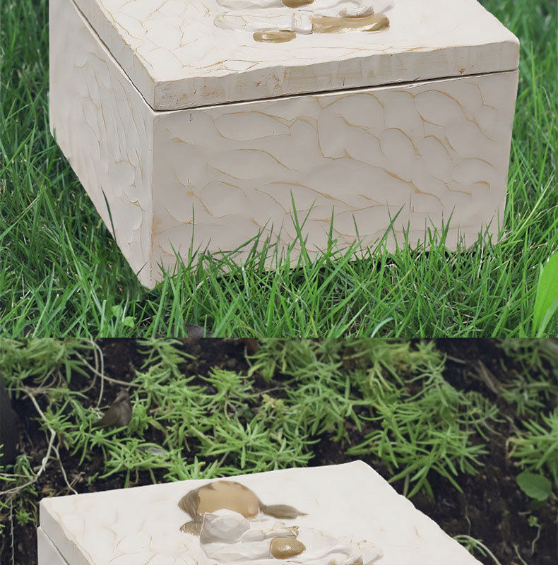 Урна для праха 新品树脂动物宠物骨灰盒天使狗狗猫咪纪念火化通用殡葬棺材盒 German/only banquet