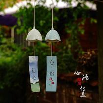 Japanese style home and wind chime orchid ceramic wind chime hangings courtyard decorations handmade creative scenic spot supplies
