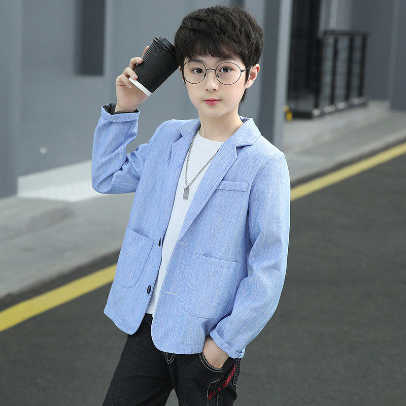 Boys'suit coat 2022 new spring - fall leisure English wind single piece suit children's Han - Edition Street spring dress