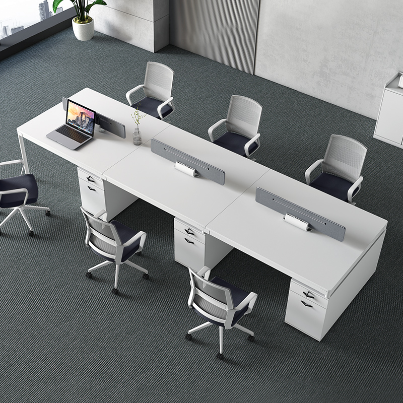 Staff desk 6-person financial desk Nordic staff white desk chair combination 4-person office furniture