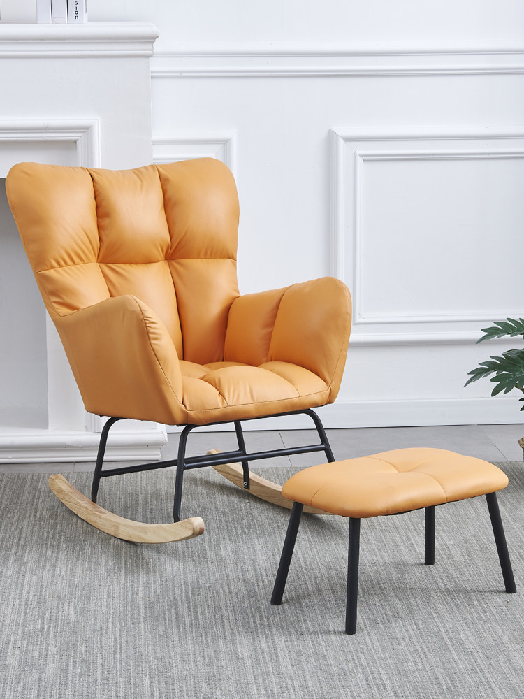 Home Rocking Chair Balcony Leisure Adult Recliner Nordic Light Luxury Living Room Sofa Chair Single Net Red Lazy Sofa