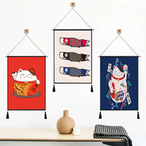 Japanese-style lucky cat fabric hanging painting cat cage hanging cloth background cloth bedroom living room tapestry wall cloth tapestry decorative painting
