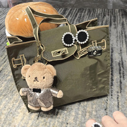 Japanese Style La Cousette Embroidered Eco-Friendly Bag Nylon Kelly Bag Canvas Bag Lightweight One-Shoulder Commuter Tote Bag