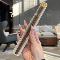 (For the proprietress’s own use) Portable chopsticks chicken wings wooden chopsticks personal chopstick box student tableware storage when going out